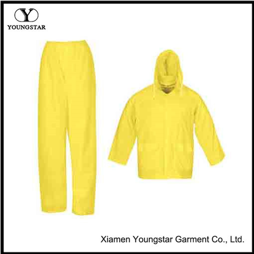 Durable PVC / Polyester Coating Rainsuit & Rain Suit with Hood
