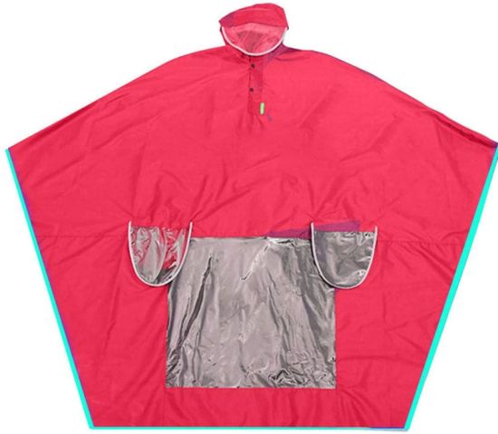 Waterproof Rain Jacket PVC Waterproof Hooded Rain Coat Durable Electric Vehicle Motorcycle Poncho Thicken Adult Raincoat with Hat for Electric Bicycle