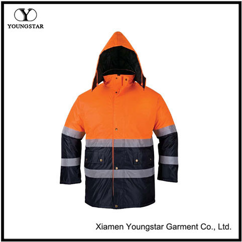 Workwear Raincoat Big Men Hi Vis Orange safety Padded Jacket
