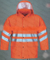 Orange Color Durable Waterproof PU Raincoats with Reflective Strip