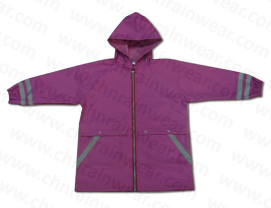 2015 New Design Purple Children Rain Jacket