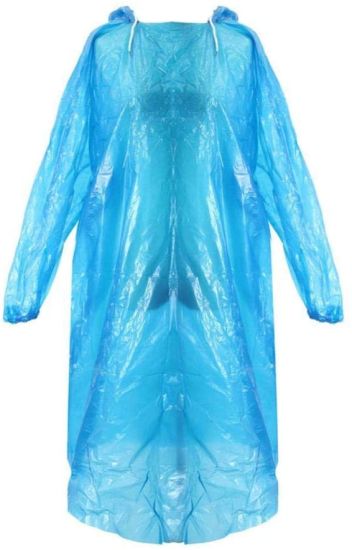 Disposable Plastic Emergency Waterproof Rain Coat Hood Poncho Camping Clear