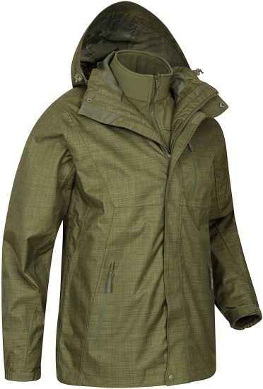 3 in 1 Jacket - Lightweight Rain Coat, Taped Seams, Waterproof Rain Jacket, Breathable - Ideal Mens Coat for Winter