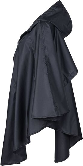 Women′s Waterproof Packable Rain Jacket Batwing-Sleeved Poncho Raincoat