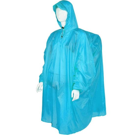 Coated Nylon Raincoat Soft Rain Coat Waterproof Hooded Rain Poncho Outdoor Rain Jacket