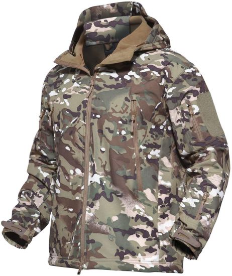 Men′s Waterproof Military Combat Jacket Tactical Soft Shell Fleece Jackets with Multi Pockets