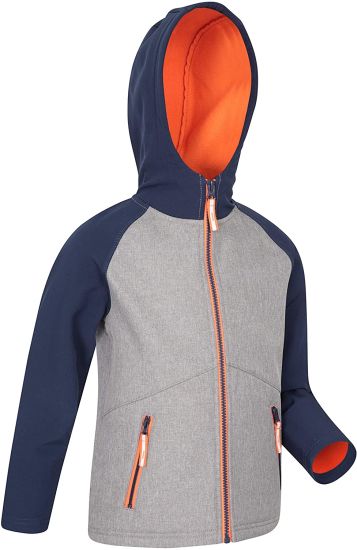 Kids Water Resistant Softshell - Lightweight Girls & Boys Shell Rain Jacket, Bonded Fleece Inner Coatg