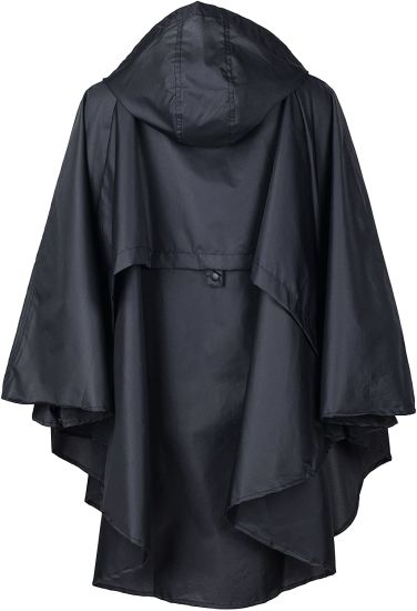 Women′s Waterproof Packable Rain Jacket Batwing-Sleeved Poncho Raincoat
