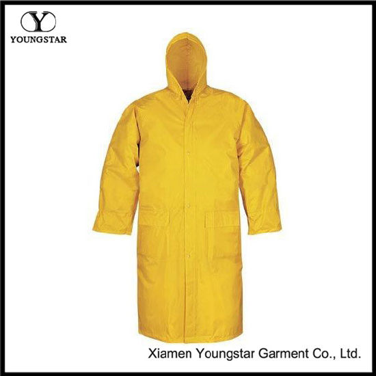 Durable Polyester Fashion Long Adult Raincoat