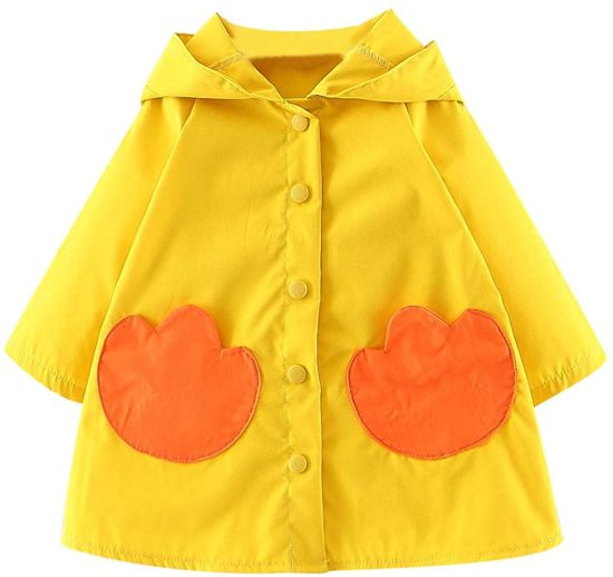 Kids Boy Girl Duck Raincoat Cartoon Jacket Hooded Outwear Baby Fall Winter Jacket Coat Outfit