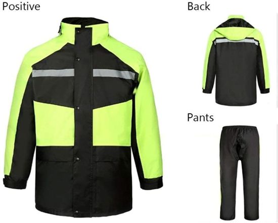 Rain Suit for Men and Women Reusable Rainwear (Rain Jacket and Rain Pants Set) Adults Waterproof Rainproof Windproof Hooded