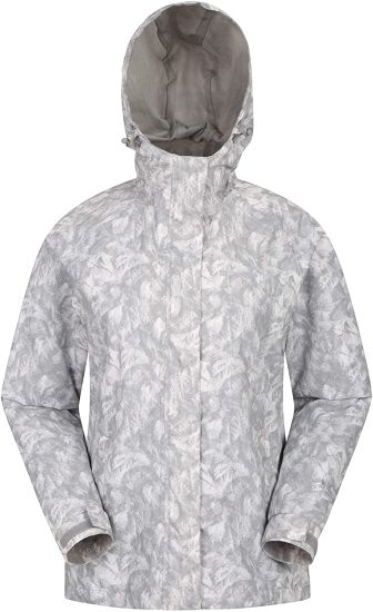 Mountain Warehouse Torrent Printed Womens Jacket - Light Ladies Coat, Adjustable Hood, Waterproof Raincoat, Easy Pack Casual Outer - for Winter, Travelling, Wal