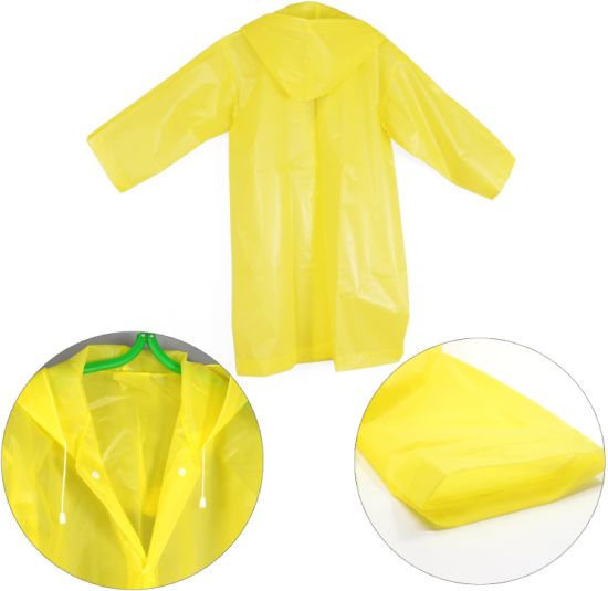 Kids Rain Coat Waterproof Rain Poncho Outdoor Jacket with Hood and Sleeves for Children