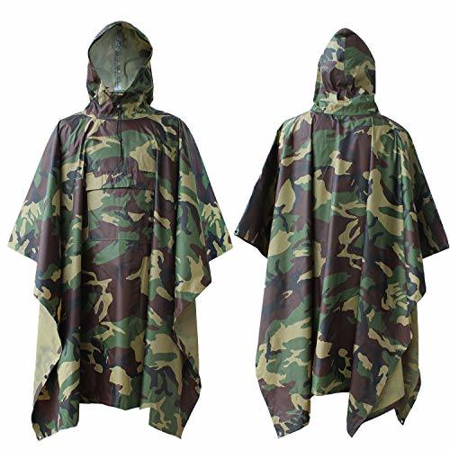 Rain Cape Hooded Poncho - Waterproof Raincoat Ground Sheet for Outdoor Activities