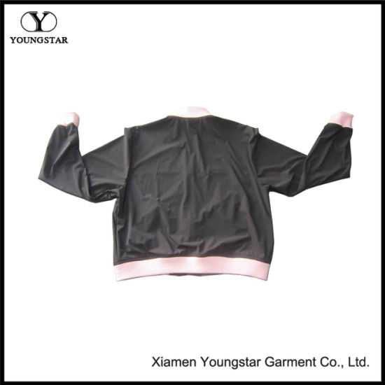 Women′s Trench Coats Black Fashion Jacket