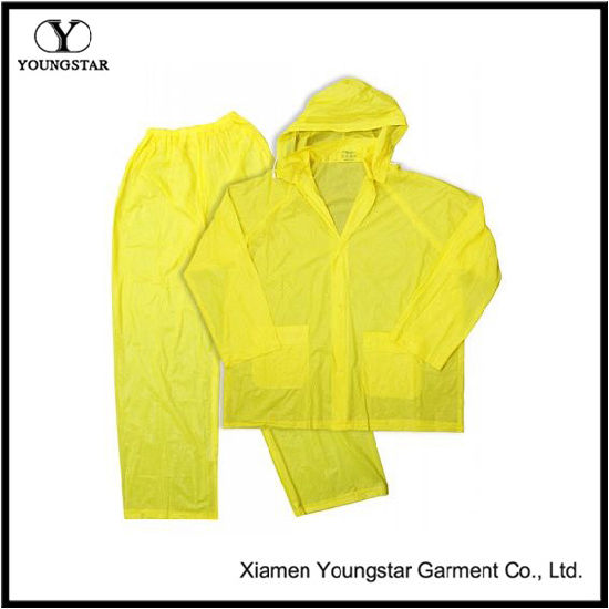 Yellow Rainwear Clothes Packable Waterproof Lightweight Rain Suit