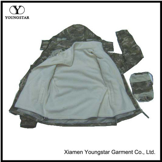 Mens Waterproof Army 3 in 1 Jackets with Fleece Lining&Pouch