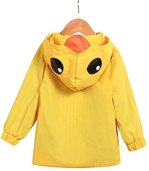 Yellow Duck Raincoat Cartoon Jacket Hooded Zip up Coat Outwear Kids