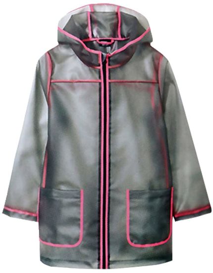 Kids Transparent Hooded Rainwear-Clear Lightweight Raincoats Rain Jackets