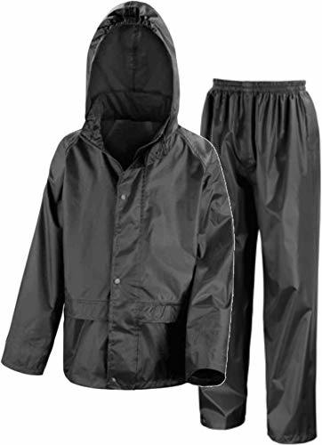 Waterproof Jacket & Trousers Suit Set in Black, Navy Blue or Royal Blue Childs Childrens Boys Girls