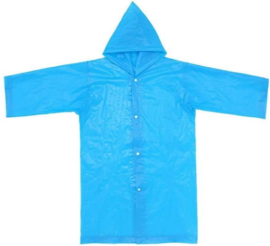 Portable Reusable Raincoats Children Rain Ponchos Rain Coat Waterproof Hands Free Umbrella Hat Headwear Outdoor for 6-12 Years Old Kids Boys Girls (Blue)