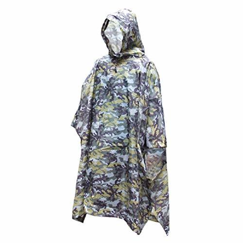 Multifunctional Lightweight Raincoat with Hood, Poncho Rain Coat Can Be Used as Tent Mat Outdoor for Hiking Cycling Camping