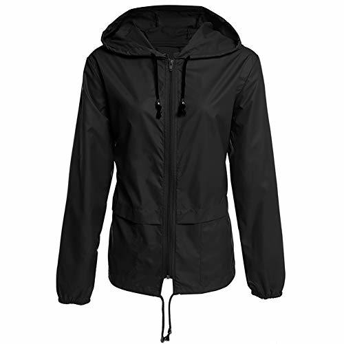 Womens Raincoat Waterproof with Hood Packable Rain Jacket S-XXL
