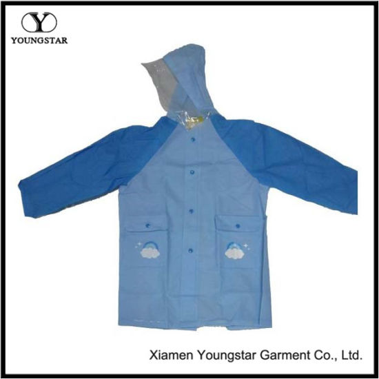 Popular Style PVC Waterproof Children Rain Jacket