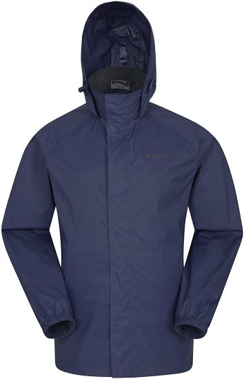 Mens Waterproof Packable Jacket - Foldaway Hood Rain Jacket, Pack Away Mens Coat, Lightweight Raincoat - for Travelling, Outdoor, Camping