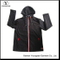 Ys-1065 Black Polar Fleece Waterproof Breathable Mens Softshell Jacket with Hood