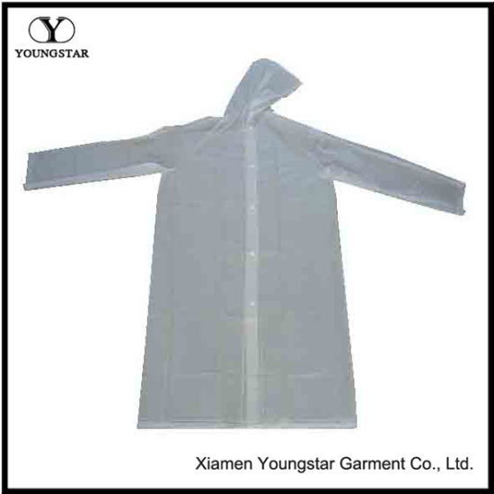Adult PVC Transparent Foldable Raincoat with Sleeve